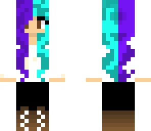 half one colour half  the other girl