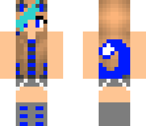 blue kitty girl with highlights