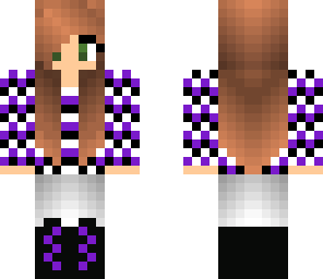 purple black and white shirt on a girl