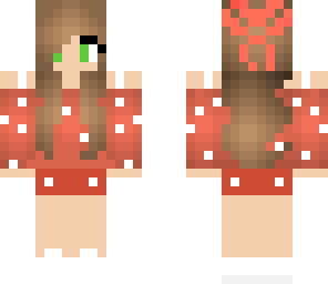 strawberry colored shirt girl
