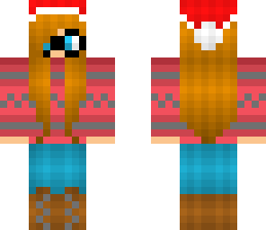 cute redhead with santa hat