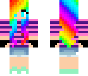 awesome rainbow girl skin