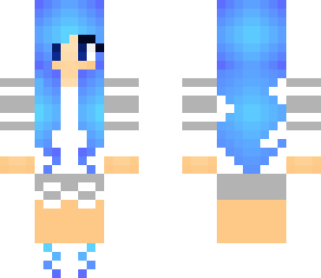 blue hair with headphones