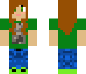 girl whilst playing minecraft