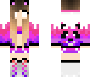 colorful panda herobrine girl