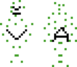 witte gast met groene stippen