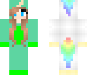 green and white unicorn girl