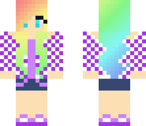 cute rainbow haired girl