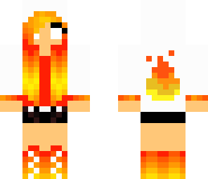 edited fire herobrine girl
