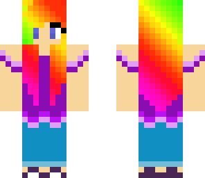 beautiful rainbow hair girl