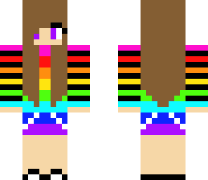 rainbow girl with headphones