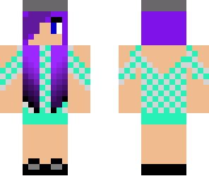 purple and mint skater girl