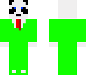 panda in a green suit