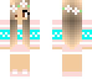 pink and blue flower girl