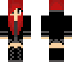 black grey red cute horn girl