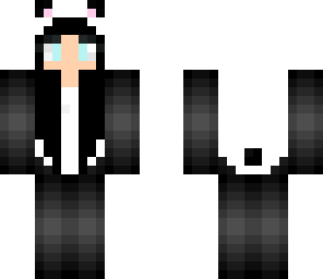 black haired panda girl