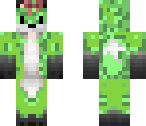 slimy green fox with bow
