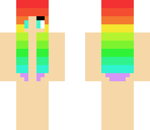 rainbow hair girl skin base