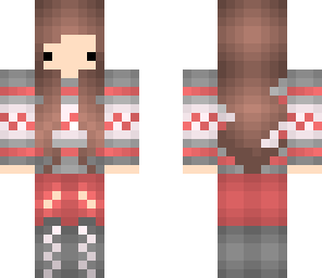 derpy sweater girl red and grey