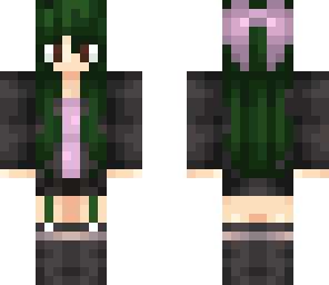 another green hair skin