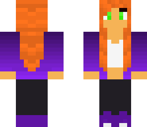 redhead wearing purple