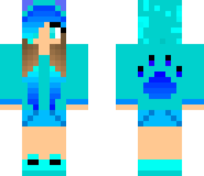 adorable blue wolf girl