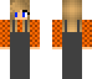 girl in orange shirt and chest waders - no mud