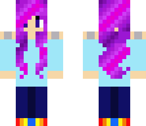 pinkish purple haired girl