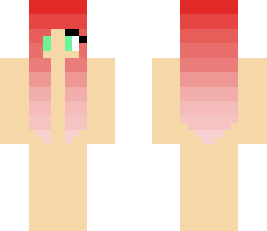 dip-dye red hair girl skin base