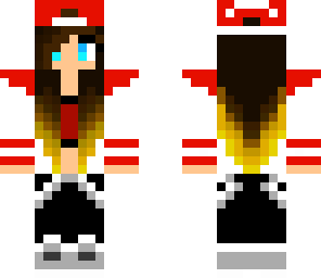 red skater girl with blonde tips