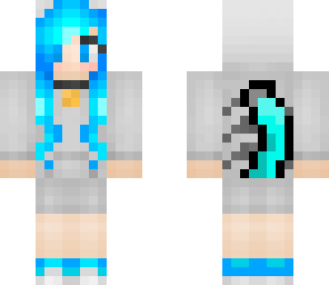 neon blue cat girl