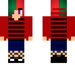red and green hair cutey