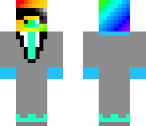rainbow pig in a suit