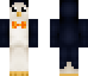 penguin with an orange bowtie
