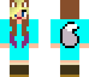 pretty wolf girl in a blue dress