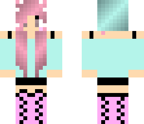 cute girl with pink hair