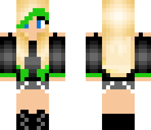 girl with blond hair and green highlights