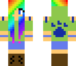 rainbow hoodie girl