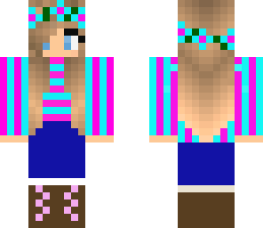 blue and pink girl