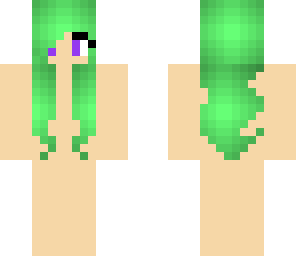 green hair girl skin base
