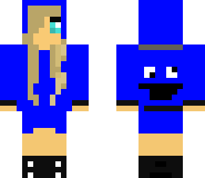 shy girl in blue