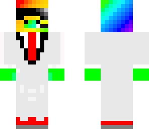 white agent pig thats rainbowy with headphones