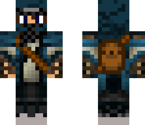 blue bandit hood up