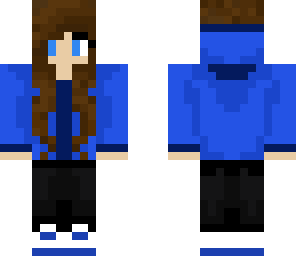 girl with a blue hoodie