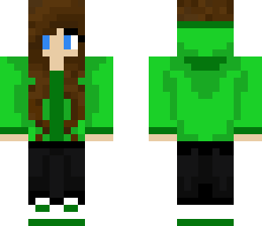 girl with a green hoodie