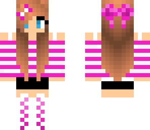 pink striped girl