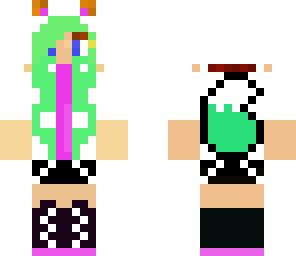 neon green and pink fox