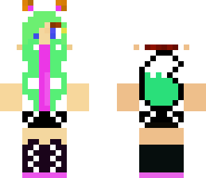 neon green and pink fox