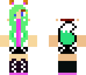 neon green and pink fox