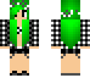green hair plaid girl